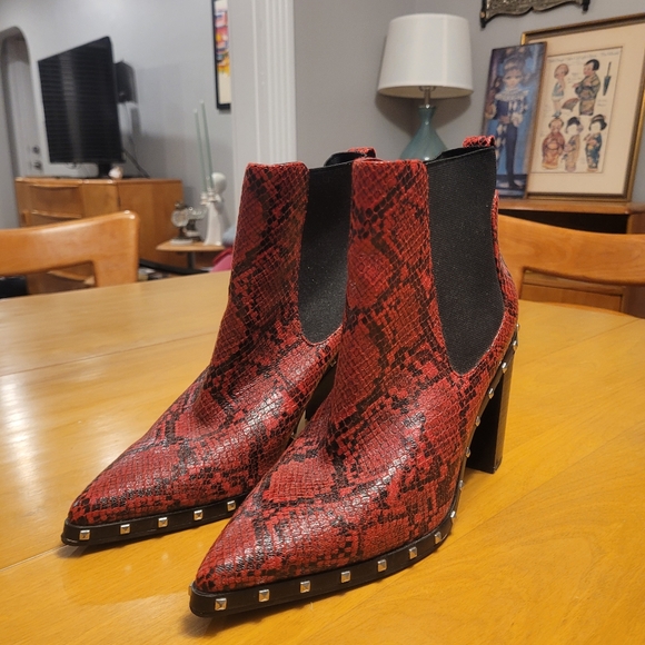 Charles By Charles David Shoes - Charles David Red Snakeskin Boots